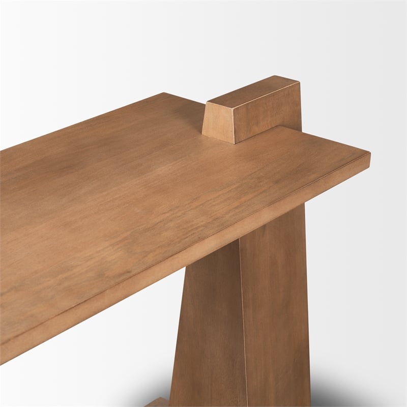 Pemberly Row Modern / Contemporary Medium Brown Wood Console Table