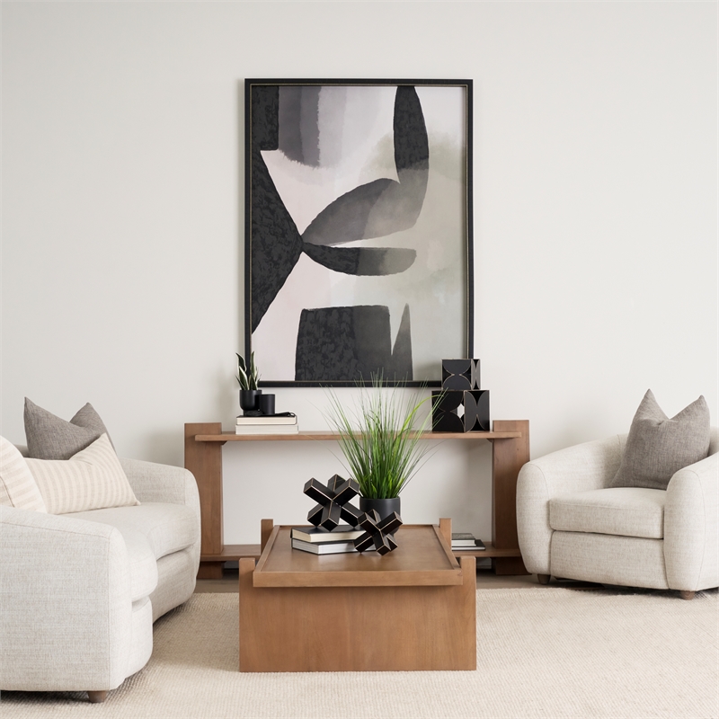 Pemberly Row Modern / Contemporary Medium Brown Wood Console Table
