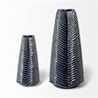 Pemberly Row Contemporary Small Dark Navy Gloss Ceramic Vase