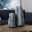 Pemberly Row Contemporary Small Dark Navy Gloss Ceramic Vase