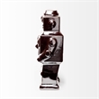 Pemberly Row Contemporary 4Lx3W Bronze Polished Robot in Silver