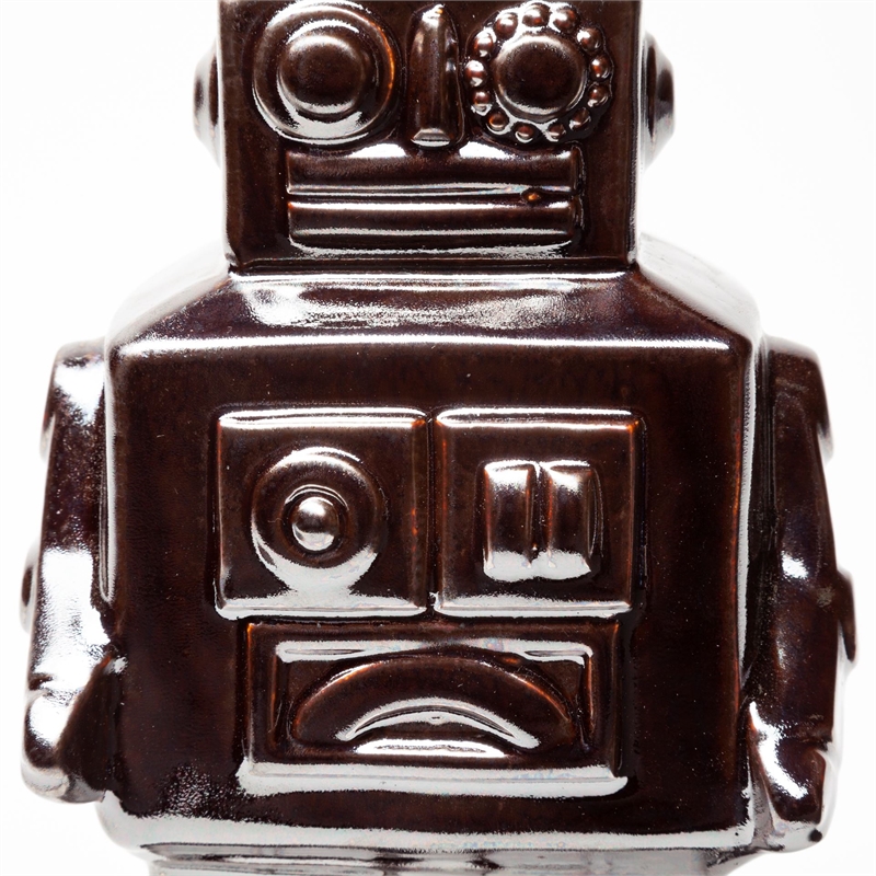 Pemberly Row Contemporary 4Lx3W Bronze Polished Robot in Silver