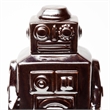 Pemberly Row Contemporary 4Lx3W Bronze Polished Robot in Silver