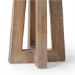 Pemberly Row Small Light Brown Wood Pedestal Base Table Candle Holder