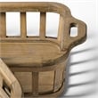 Pemberly Row Set of 2 Natural Wood Slated Nesting Trays in Brown