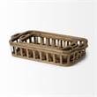 Pemberly Row Set of 2 Natural Wood Slated Nesting Trays in Brown