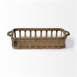 Pemberly Row Set of 2 Natural Wood Slated Nesting Trays in Brown