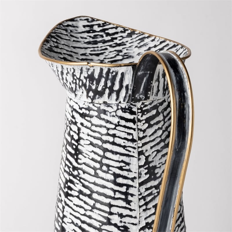 Pemberly Row Modern / Contemporary Large Black/White Patterned Vase