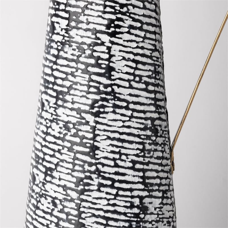 Pemberly Row Modern / Contemporary Large Black/White Patterned Vase