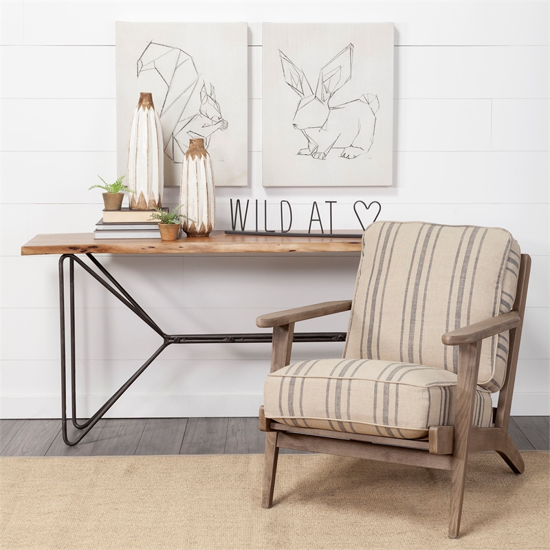 Pemberly Row Contemporary Wild At Heart 24Lx1W Black Metal Sign