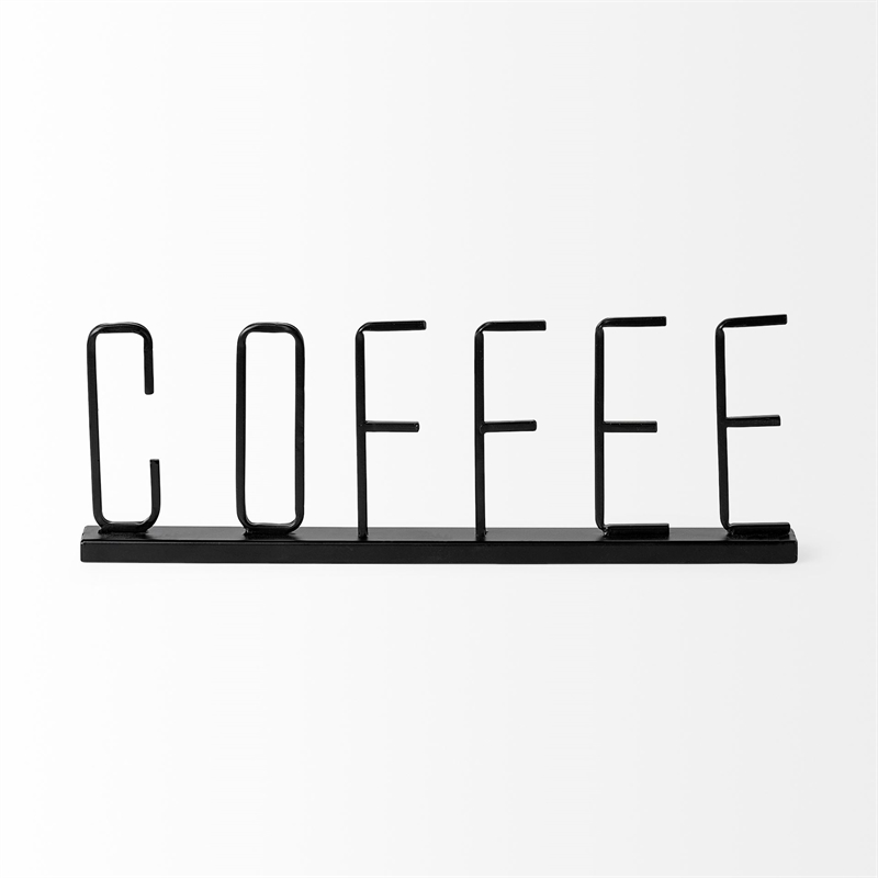 Pemberly Row Modern / Contemporary Coffee 15Lx1W Black Metal Sign