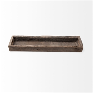 Pemberly Row Contemporary Medium 30Lx7W Brown Reclaimed Wood Tray
