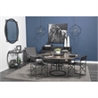 Pemberly Row 20Lx20W Black Metal Mirrored Bottom Round Serving Tray