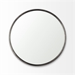 Pemberly Row 35.8Lx1Wx35.8H Small Black Metal Round Wall Mirror