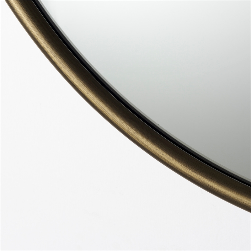 Pemberly Row 35.8Lx1Wx35.8H Small Gold Metal Round Wall Mirror