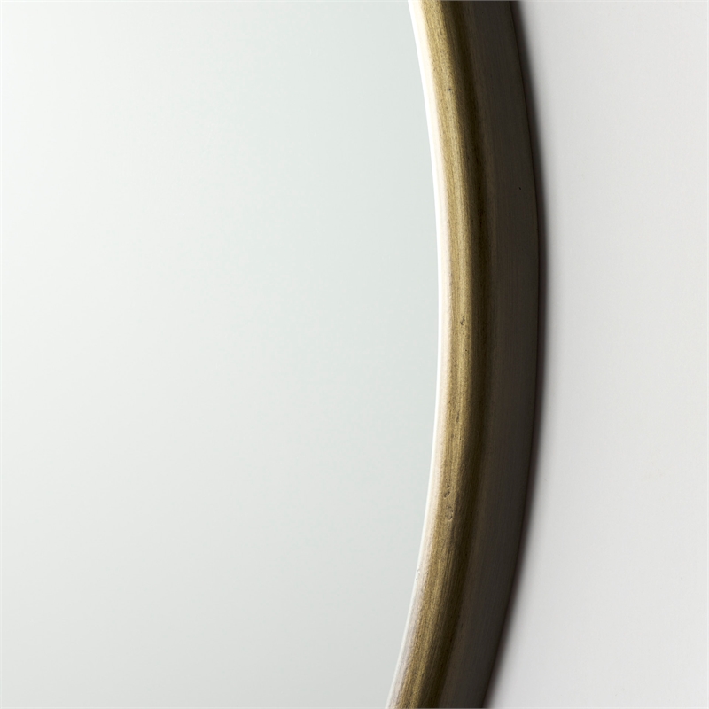 Pemberly Row 35.8Lx1Wx35.8H Small Gold Metal Round Wall Mirror