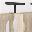 Pemberly Row Natural Wood with Black Metal Candle Holders in Brown