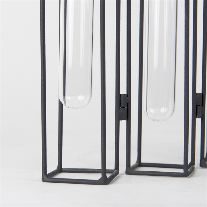 Pemberly Row 13.4Lx2.5Wx11H Metal And Glass Decorative Accent in Black