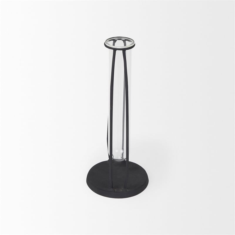 Pemberly Row 4.3Lx3.9Wx9.6H Metal And Glass Decorative Accent in Black