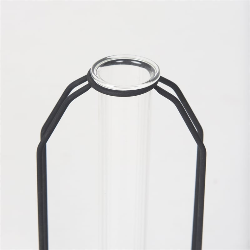 Pemberly Row 4.3Lx3.9Wx9.6H Metal And Glass Decorative Accent in Black