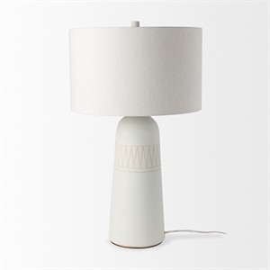 Pemberly Row 18Lx18Wx30.75H Light Base with Cream Shade Table Lamp