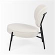 Pemberly Row Cream Boucle with Black Metal Upholstered Accent Chair