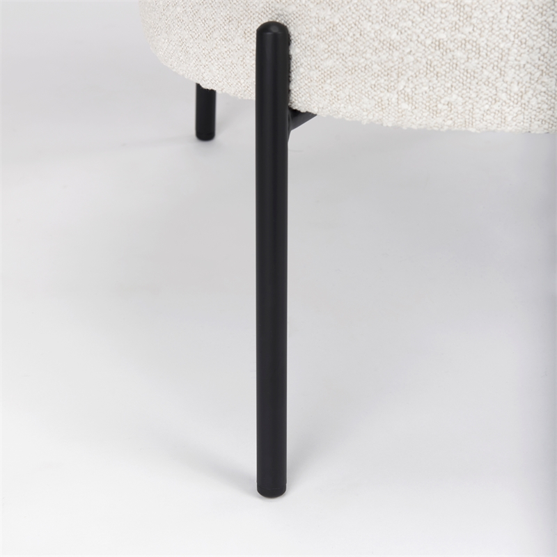 Pemberly Row Cream Boucle with Black Metal Upholstered Accent Chair