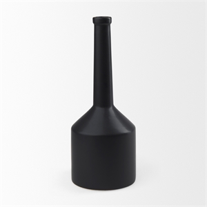 Pemberly Row Contemporary 17.1H Large Matte Black Ceramic Jug Vase