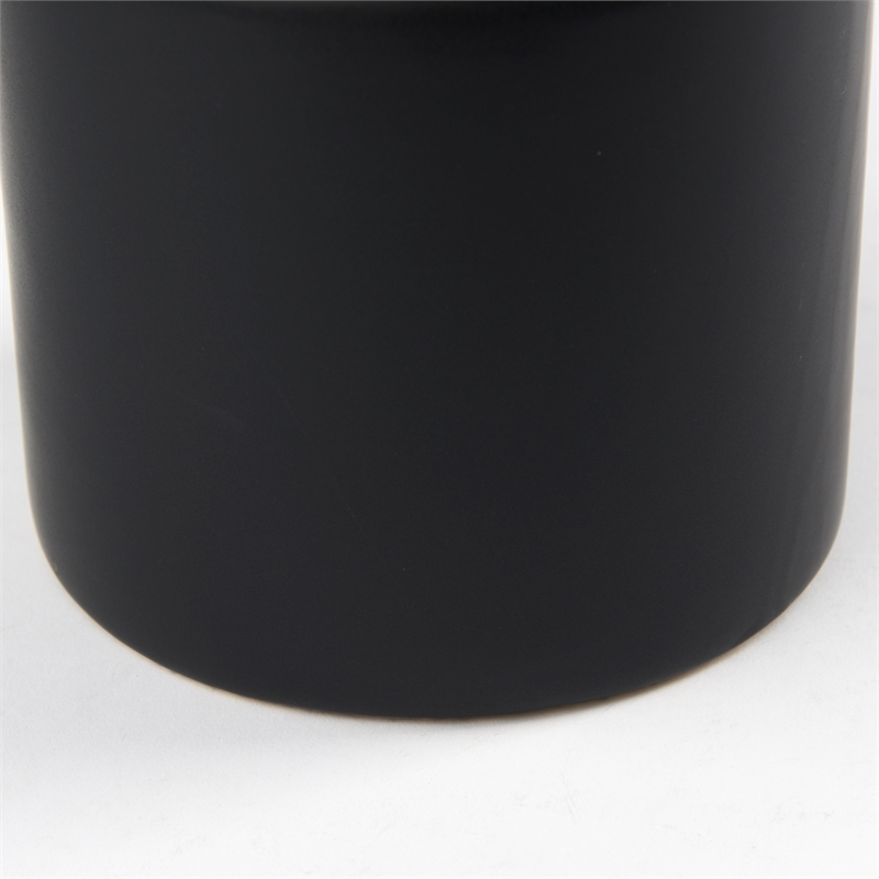 Pemberly Row Contemporary 17.1H Large Matte Black Ceramic Jug Vase