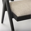 Pemberly Row Black Wood Cane-Back with Beige Upholstered Seat Accent Chair
