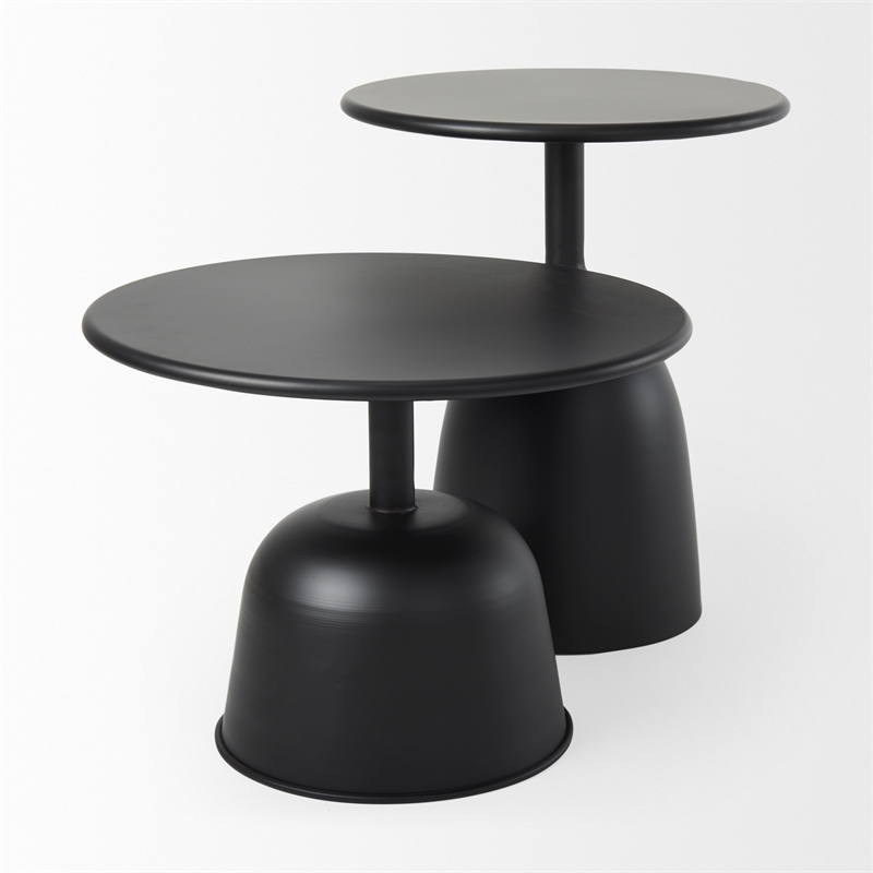 Pemberly Row 19.7Lx19.7Wx14.8H Metal Matte Black Accent Table