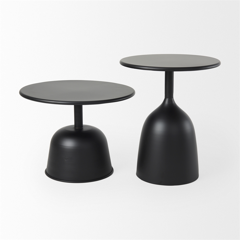 Pemberly Row 19.7Lx19.7Wx14.8H Metal Matte Black Accent Table