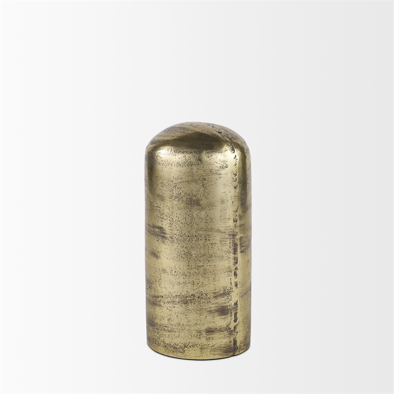 Pemberly Row Contemporary Tall Brass Finished Aluminum Metal Ornament