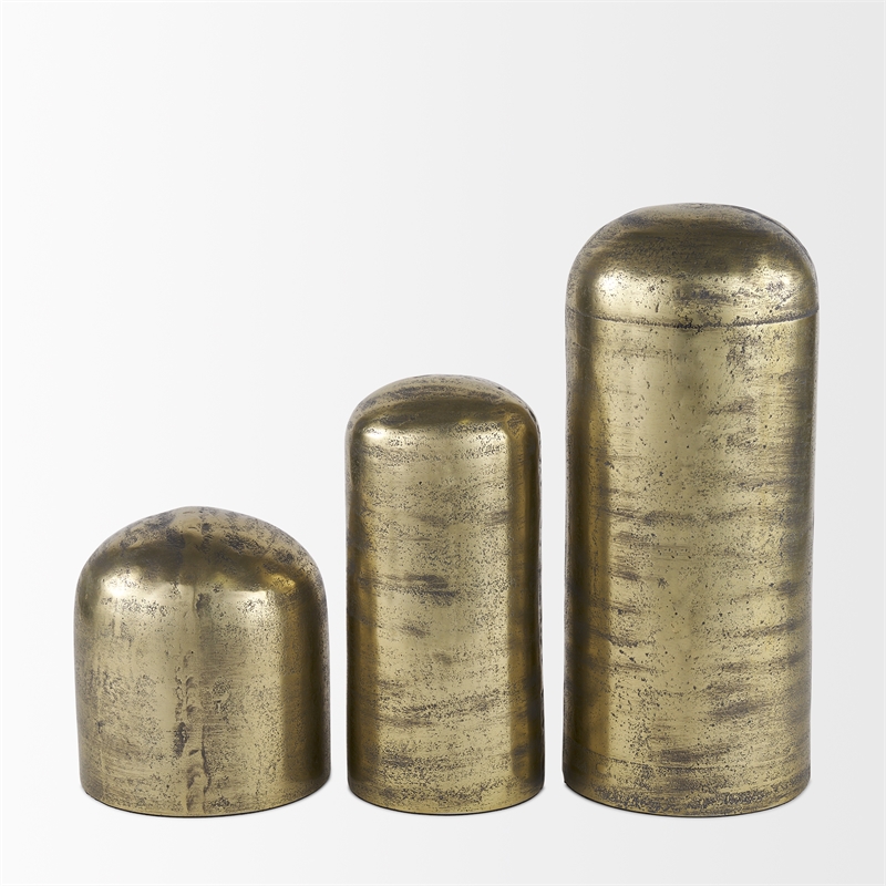 Pemberly Row Contemporary Tall Brass Finished Aluminum Metal Ornament