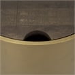 Pemberly Row Gold Metal Drum Base with Dark Brown Wood Top End/Side Table