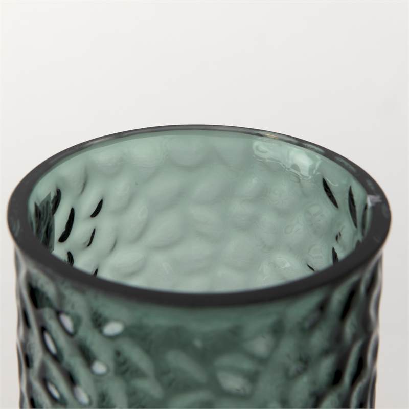 Pemberly Row Modern / Contemporary Tall Green Finish Glass Vase