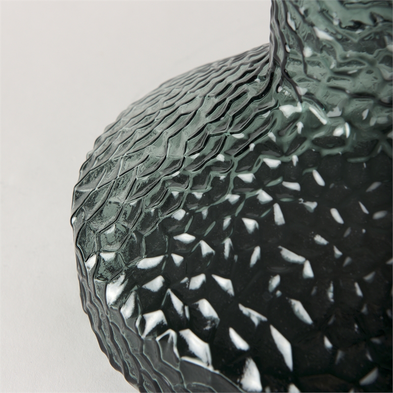 Pemberly Row Modern / Contemporary Tall Green Finish Glass Vase