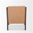 Pemberly Row Accent Chair with Dark Brown Wood And Tan Genuine Leather