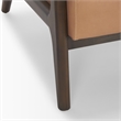 Pemberly Row Accent Chair with Dark Brown Wood And Tan Genuine Leather