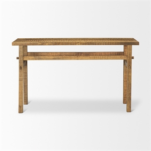 Pemberly Row Contemporary Small Brown Wood Console Table in Brown