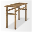 Pemberly Row Contemporary Small Brown Wood Console Table in Brown