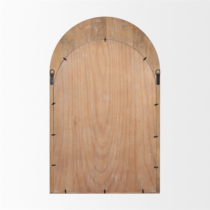 Pemberly Row Contemporary Light Brown Wood Medium Arched Mirror