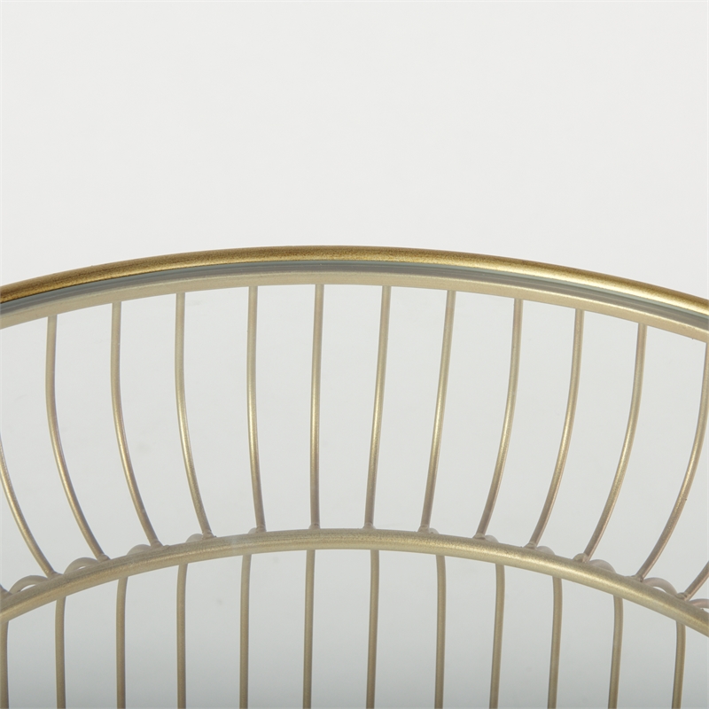 Pemberly Row Set of 2 Round Gold Metal with Glass Accent Tables