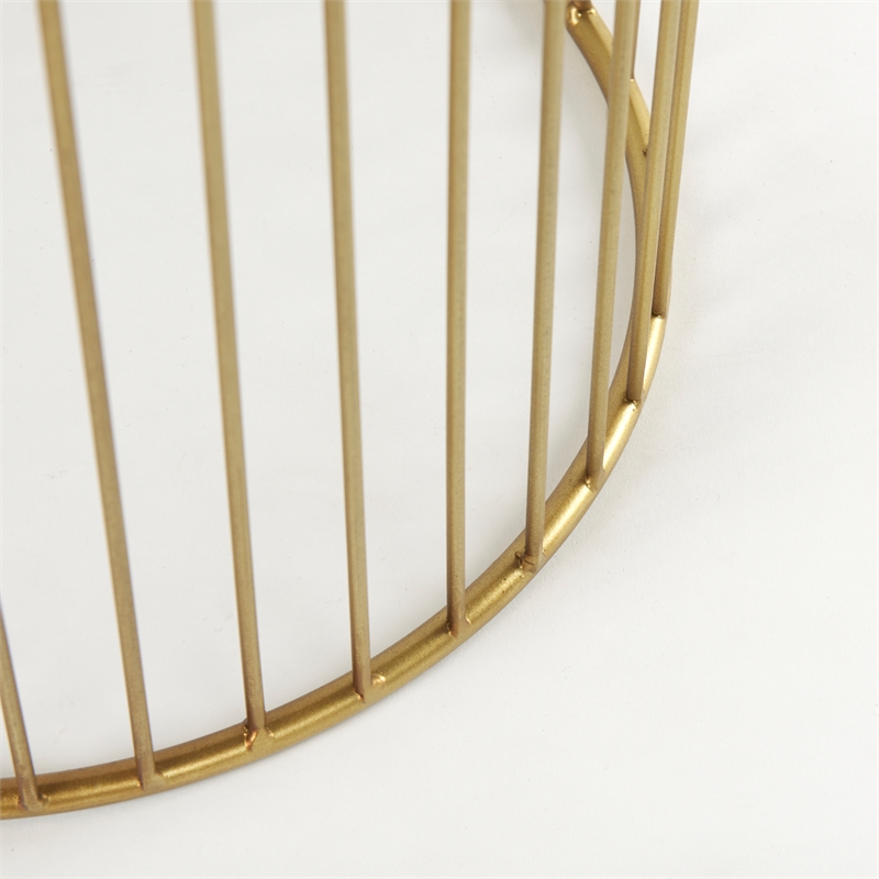 Pemberly Row Set of 2 Round Gold Metal with Glass Accent Tables