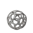Pemberly Row Contemporary 6Lx6W Off White/Gray Hollow Decorative Orb