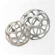 Pemberly Row Contemporary 7Lx7W Off White/Gray Hollow Decorative Orb