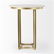Pemberly Row Modern / Contemporary Marble & Gold Metal Bistro Table