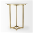 Pemberly Row Modern / Contemporary Marble & Gold Metal Bistro Table