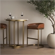 Pemberly Row Modern / Contemporary Marble & Gold Metal Bistro Table