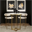 Pemberly Row Modern / Contemporary Marble & Gold Metal Bistro Table